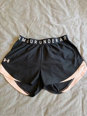 Under Armour Black Athletic Shorts with Pink Trim